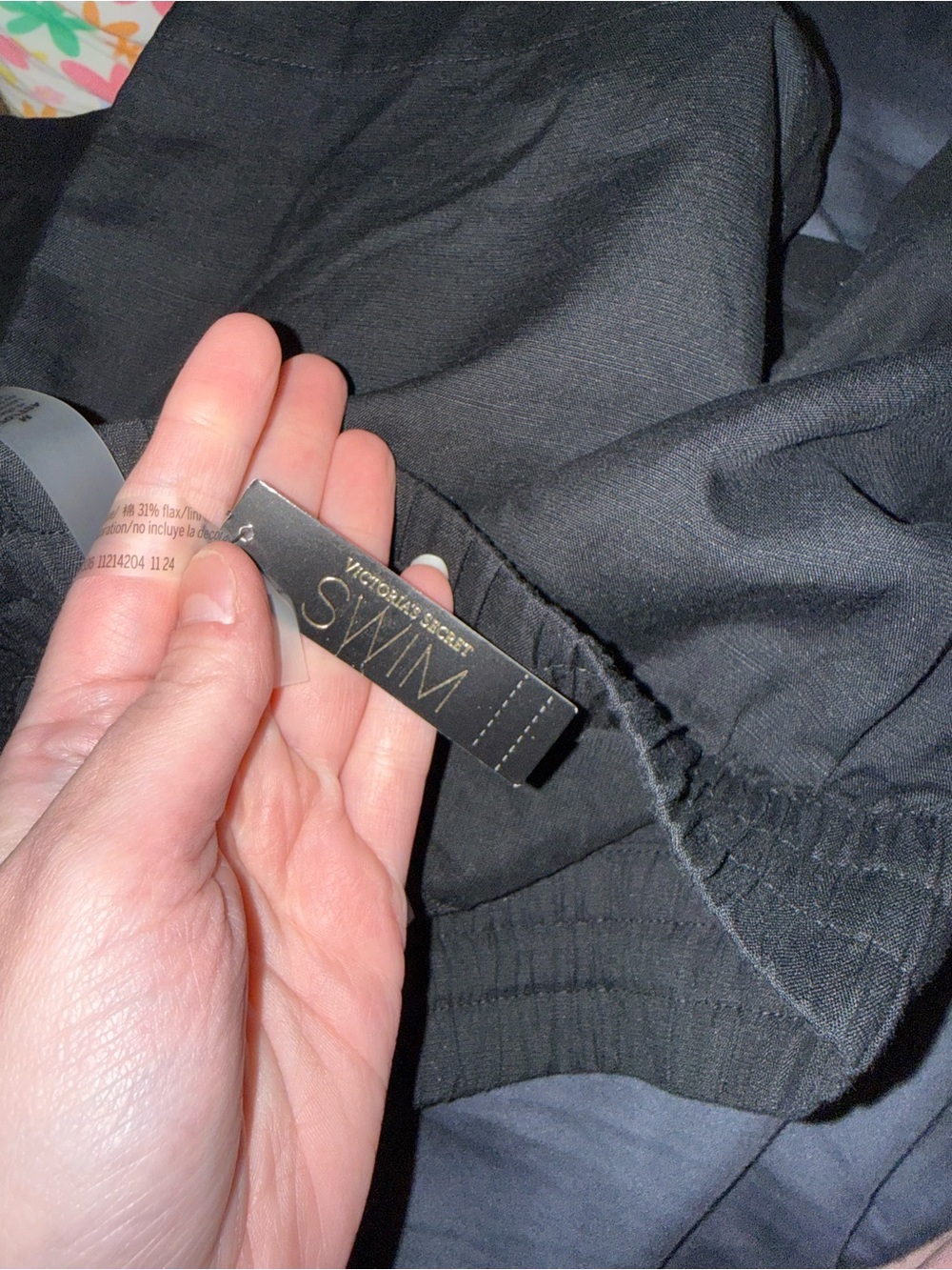 Victoria's Secret Black linen Drawstring Athletic Shorts - Picture 4 of 5
